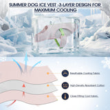 IECOii Dog Cooling Vest for Summer, Lightweight Breathable Dogs Cooler Shirt with Leash Ring, Adjustable Cool Jacket Reflective Pet Cooling Harness for Outdoor Walking, Hiking, Beach, Pink, Size M