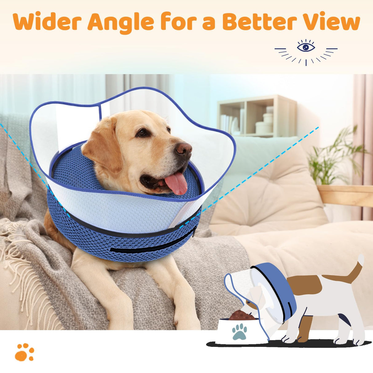 Supet Raised Inflatable Dog Cone Alternative Collars for After Surgery, Dog Donut Collar After Surgery, Soft Pet Cone for Small Medium Large Dogs to Stop Licking