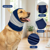 Dog Calming Hoodie for Anxiety Relief, Noise Cancelling, Triple-Layer Ear Muffs Protection Wrap with Silent Velcro; Essential During Grooming, Thunder, Fireworks or Hematoma (Blue,S)