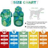PAWCHIE Dog Hoodie for Small Dogs,Tie Dye Dog Cloth with Leash Hole,Puppy Sweatshirt, Pet Outfit, Cat Apparel,Blue Green,M