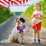 Chunful 100 Pcs 4th of July Dog Bandana Bulk Patriotic Dog Bandana American Flag Scarf Triangle Bibs Washable Puppy Kerchief Adjustable Grooming Supplies for Small Medium Large Dog Cat Accessory