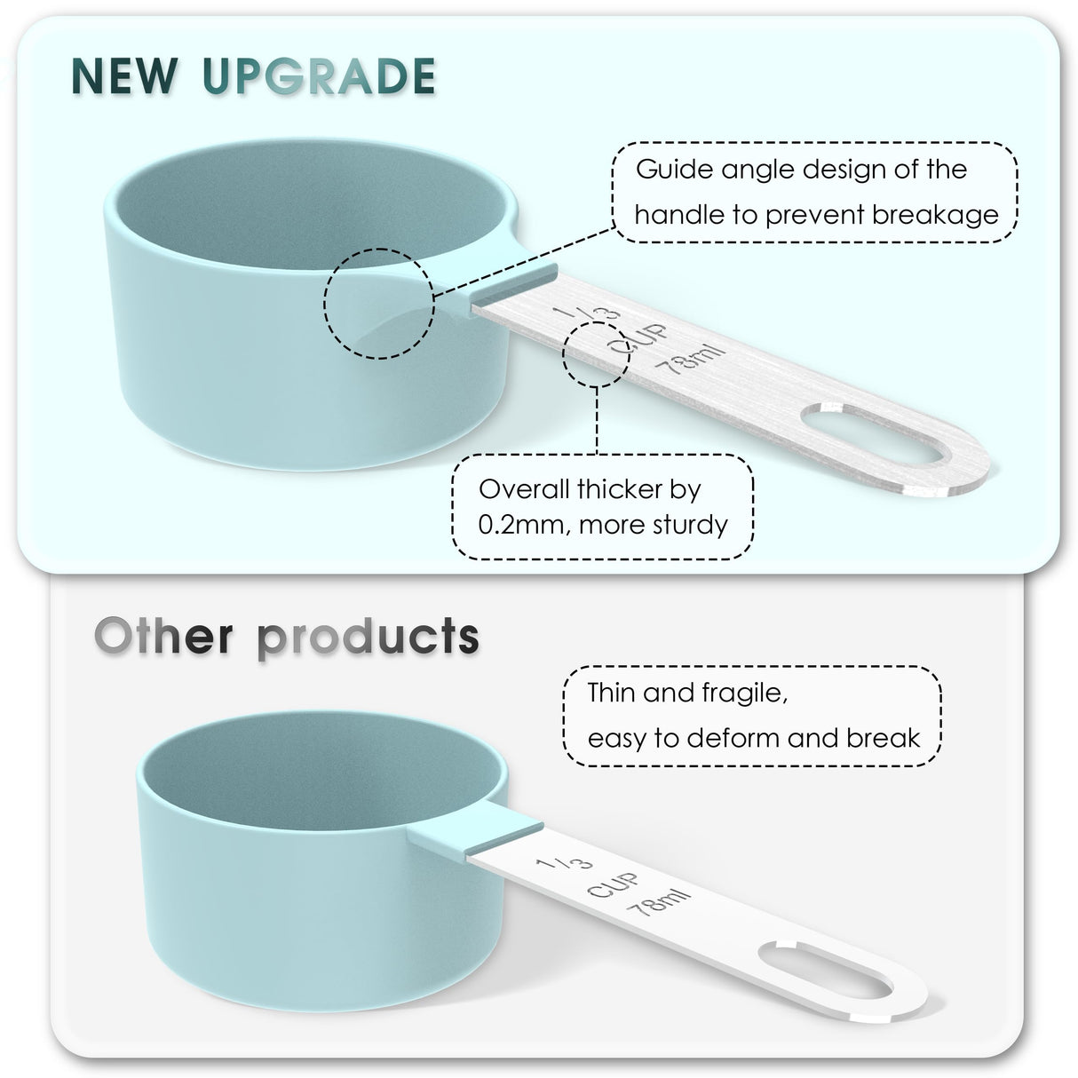 Measuring Cups & Spoons Set, Stackable Cups and Spoons, Nesting Measure Cups with Stainless Steel Handle, Kitchen Gadgets for Cooking & Baking (Black)
