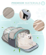Expandable Cat & Small Dog Carrier Backpack, Soft-Sided Airline-Approved Pet Travel Bag with Dual-Side Expansion, Under-Seat Fit, Breathable Mesh, for Hiking, Vet Visits & Trips (Up to 22 lbs)