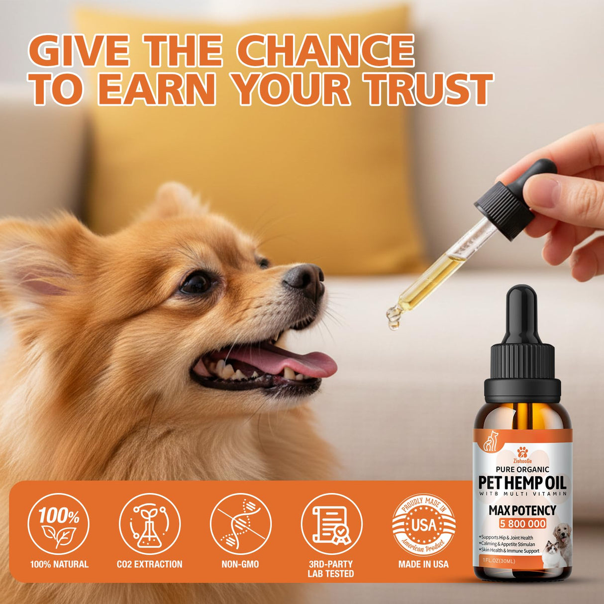 Organic Неmp Oil for Dogs Cats (2-Pack), Supports Hip Joint Health, Rеlaxation & Slеep, Pet Calming Drops, Dog Anxiеty Relief & Strеss & Pаin Rеlief for Dogs