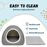 Tierecare Rabbit Hideout Large Bunny Bed Washable Rabbit House and Hideout Fleece Guinea Pig Hiding Hut for Indoor Bunnies Small Animal Hideaway