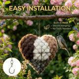 Rtwxi Handmade Fiber Bird Nesting Heart, Alpaca Fiber Bird Material House, Hummingbird Houses Nester Winter Shelter Nature, Garden Art Birdhouse, Outside Gifts for Birds Lovers (1)