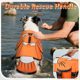 DENTRUN Dog Life Jacket for Small Dogs, Ripstop Adjustable Swim Vest with Rescue Handle, High Visibility Safety Flotation Jacket for Swimming, Boating, Beach, Pool, and Water Activities