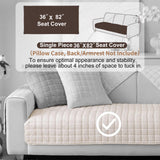Aucrovee Velvet Washable Couch Cover for Pets Dogs, Non Slip Sectional Sofa Covers for 3 Cushion Couch Sofa L Sharped Sofa Slipcovers, Furniture Protector (1 PCS 36"x82", White)