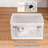 Cat Drying Box | Anti-Hair Flying | Transparent Foldable Pet Drying Room | Drying Cage for Cat and Small Dogs | Without Hair Dryer (Transparent White, Medium)