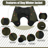 DENTRUN Dog Winter Coat, Warm Fleece Jacket, Turtleneck Dog Sweater, Cold Weather Outfit, Thermal Bodysuit, Soft Jumpsuit