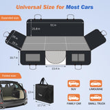 Tivray Back Seat Extender for Dogs, Dog Car Seat Cover for Back Seat Hard Bottom - Holds 330lbs Waterproof Cover for Dogs with Mesh Window & Pocket, Dog Hammock for Car, Small Truck, Black + Black