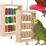 DBNESS 2Pcs Bird Toys, Hanging Parrot Chew Toy, Natural Wooden Chewing Puzzle Training Blocks Intellectual Development for Budgie, Conure, Lovebird, Cockatoo, African Grey, Amazon Parrots, Macaw