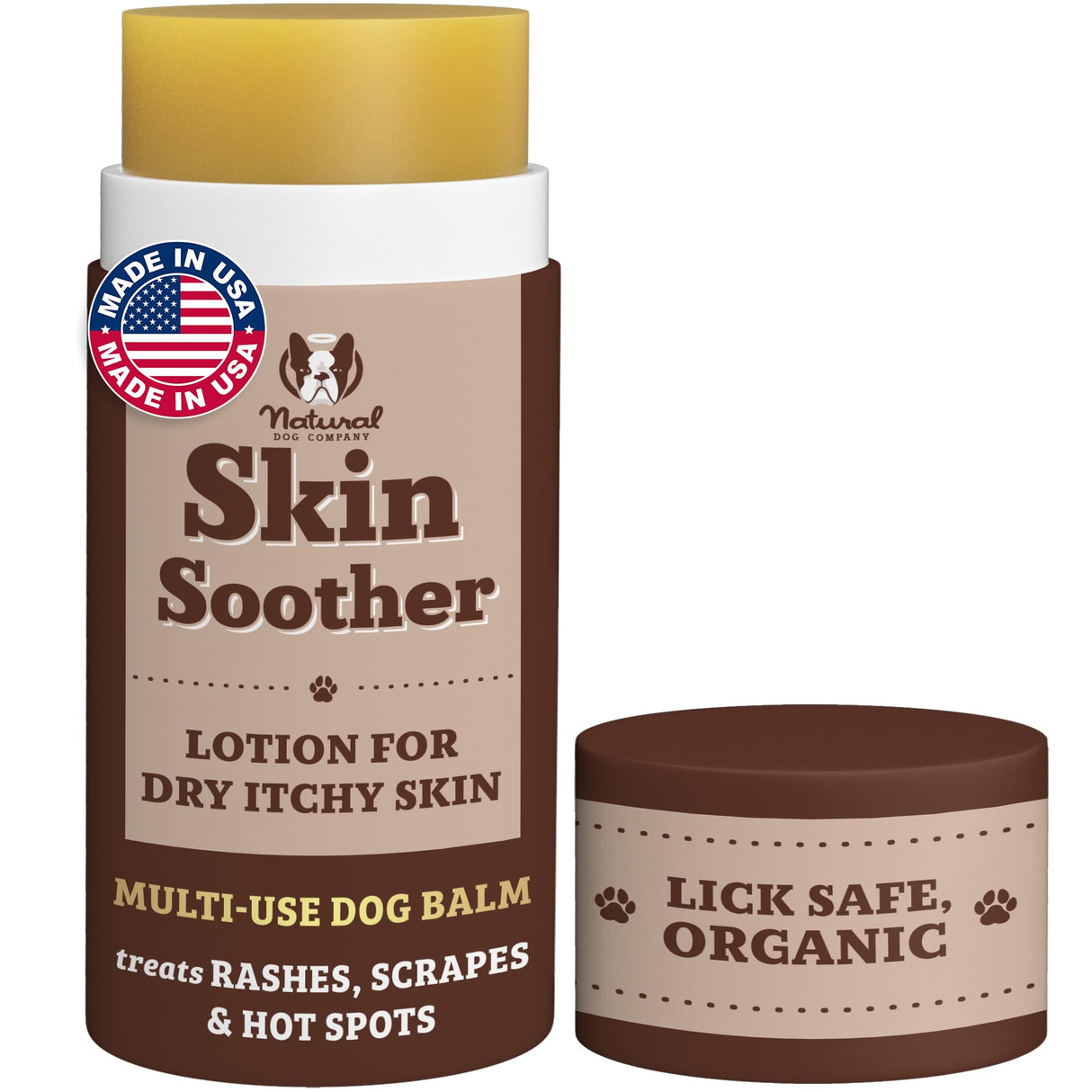 Natural Dog Company Skin Soother Balm for Dogs – Dog Skin Balm for Dry Winter Skin, Seasonal Sensitivity & Environmental Stress, Dog Moisturizer with Coconut Oil, Calendula & Vitamin E, 2 oz Stick