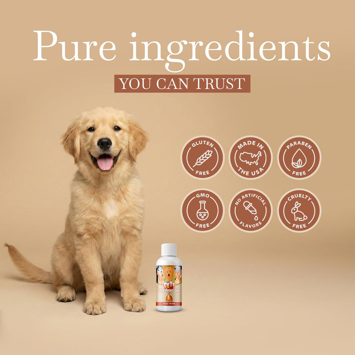 Punkin Butt for Pets Puppy Teething Oil to Stop Chewing and Relieve Discomfort | All Natural, Organic, Safe for Dogs, Chemical-Free (2 oz)