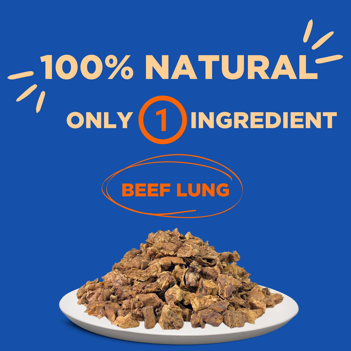 Paww Chew Beef Lung Dog Treats - 100% Natural, Single Ingredient, (2.5 Pound) Made in the USA, Dried & Dehydrated, High Protein High Value Dog Training Treats, Grain Free, Low-Odor Free for All Breeds