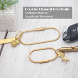 CMVFYL Gold Brass Key Rings, Purse Bag Charms for Handbags, Screw Lock Key Organizer, Carabiner Keychain Clip for Keys