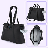 Ownpets Dog Purse Carrier, Carrier with Pockets for Medium Puppies for Travel Vet Shopping, Fits 18-20 lbs, Cat and Dog Tote Bag, Women's Hands-Free Pet Carrier Bag, (Black)