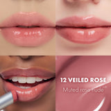 GLASTING MELTING BALM #12 Veiled Rose - Hydrating Tinted Lip Balm & Gloss Stick | Sheer Muted Rose Nude, Crystal Water-Gloss Shine | Non-Sticky K-Beauty for Plump, Moisturized Lips