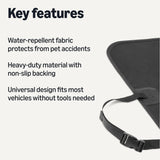 Amazon Basics Dog Car Seat Cover for Pets, 100% Water Repellent, 600D Heavy Duty, Black