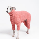 ESCCBOO Fluffy Soft Fleece Jumper Pyjamas for Italian Greyhound Whippet Dogs, Turtleneck Warm Fleece Dog Onesie, Coat, Jammies, Jumpsuit, Romper (Pink, X-Large)