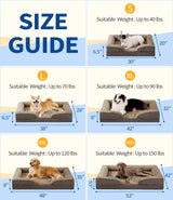 Made4pet Dog Bed Orthopedic Dog Sofa for Large Dogs,Supportive Foam Pet Cushions Bed with Washable Removable Cover, Egg-Crate Foam, Waterproof Lining Bottom, Brown, 38 * 28 * 6.5 Inch