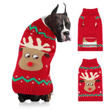YUEPET Christmas Dog Sweaters Pullover, Reindeer Snowflake Christmas Outfits with Leash Hole, Classic Turtleneck Dog Clothes for Puppies Medium Dogs(XL)