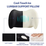 Lumbar Support Pillow for Office Chair, Car Lumbar Pillow Lower Back Pain Relief, Memory Foam Back Cushion with 4D Mesh Cover and Adjustable Straps, Ergonomic Chair Back Pillow for Car,Bed, Gaming