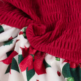 Fitwarm Christmas Poinsettia Flower Dog Turtleneck Dress, Holiday Clothes for Small Dogs Girl, Pet Festive Outfit, Red, White, Small