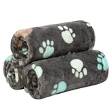 Dono 1 Pack 3 Dog Blankets, Soft Fluffy Fleece Pet Blanket Warm Sleep Mat Paw Print Design Puppy Kitten Throw Blankets Doggy Blanket for Dogs