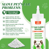 Dog Ear Powder Hair Removal Kit–Safe Grooming Set with 30g Ear Powder, LED Silent Trimmer & 5.5in Tweezers All-in-One Ear Care Solution for Dogs &Cats,Odor Control & Hygiene Support, Home Grooming Kit