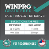 WINPRO Dog Probiotic Powder Meal Topper, Spray Dried Plasma with Prebiotics and Probiotics for Digestive Support and Gut Health for Dogs, All Breeds, Ages, and Sizes, 60 Scoops, Made in USA