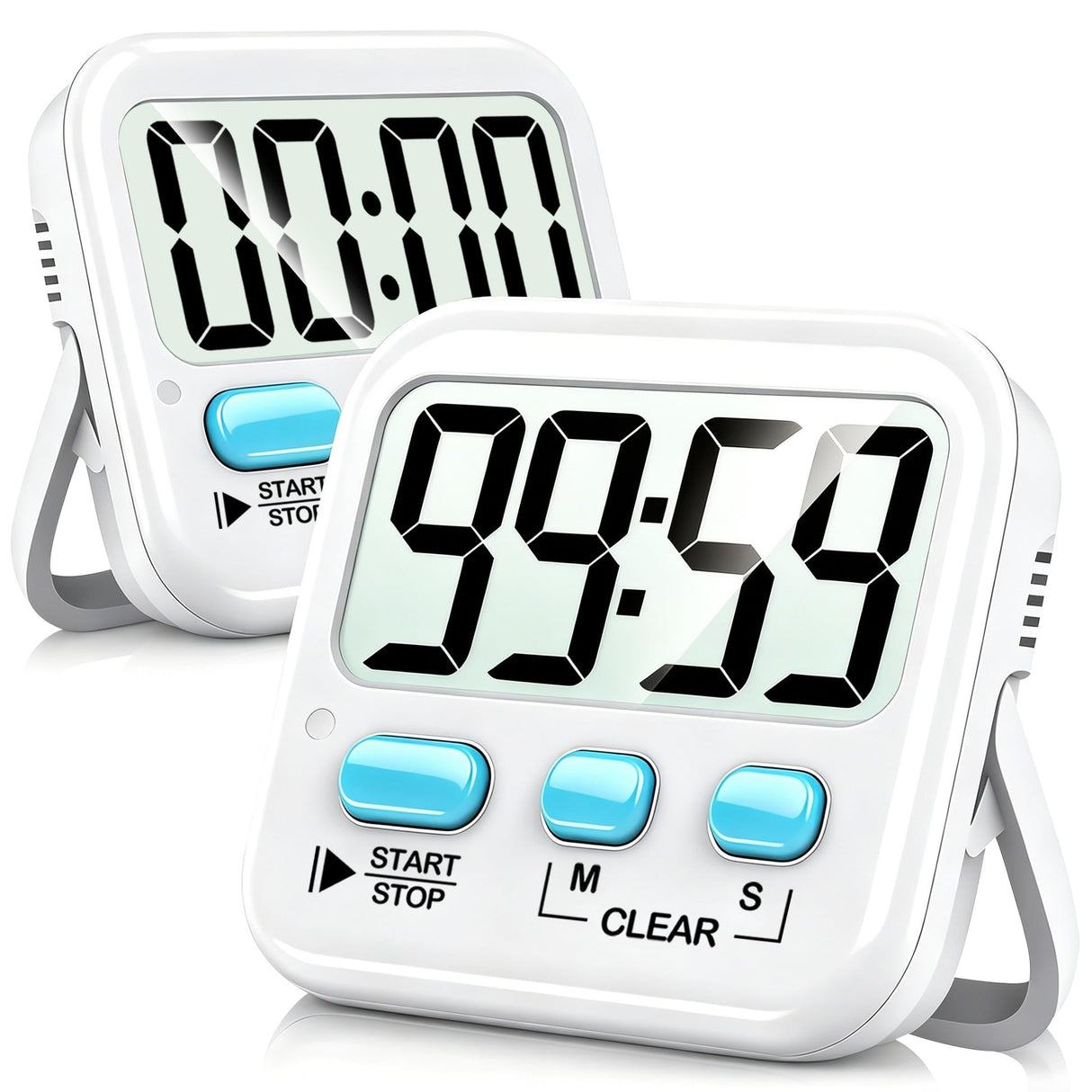 2 Pack Digital Timer for Kids, Magnetic Countdown Kitchen Timers for Cooking, Egg, Classroom, Teacher, Exercise, Study, Oven - Battery Included