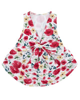 CuteBone UPF50+ Dog Dresses for Small Dogs, Summer Sleeveless Deep V-Back Pet Dress with Big Bow, Breathable Swimwear Fabric, Cooling Stretchy Puppy Clothes for Outdoor Wedding Party Beach DV02L