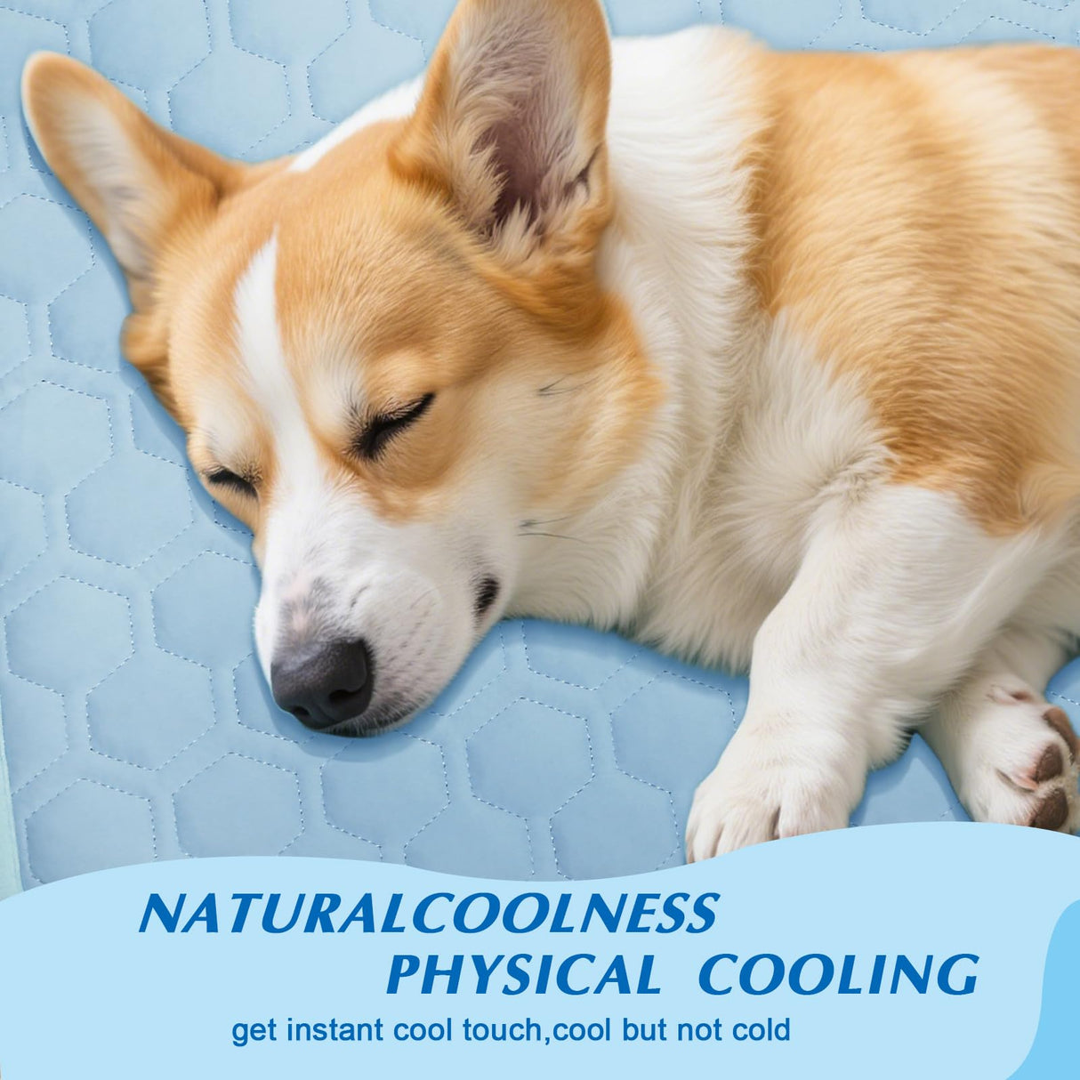 Upgraded Self-Cooling Mat for Dogs & Cats - Thicken, Washable, Non-Toxic, Foldable & Non-Slip Dog Cooling mat Pet Cooling Pad for Indoor, Outdoor, Car- Perfect for Summer (Blue, 18“*24”(Small))