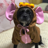 HDKUW Dogs Hoodie, Sweatshirt Fruit Warm Coat Sweater, Cold Weather Costume for Puppy Small Medium Dog (XL, Brown Mouse)