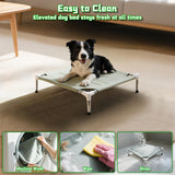 Makerfire Elevated Dog Bed, Indoor/Outdoor Raised Dog Cot for Small Dogs, Detachable Pet Bed with Non-Slip Feet, Polyester Cotton (19.5'' L x 19.5'' W x 6.4" H)