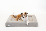 Bluewater Dog Luxury Boucle Orthopedic Memory Foam Dog Bed with Waterproof Liner and Machine Washable Cover with YKK Zippers (Large, 45" L x 36" W x 7" Th, Sand)