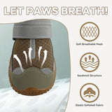 Furrtripsy Dog Booties,Waterproof Dog Shoes for Large Medium Small Dogs,Suitable for Summer Hot Pavement,Adjustable Non-Slip Rubber Paw Protector (Brown, #7 (Width 2.8 inch) for 63-78 lbs)