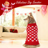 PAYHTOW 3 Pack Thanksgiving Christmas Valentine Dog Sweater, Knit Holiday Dog Sweater Thanksgiving Fall Warm Sweaters Outfit Clothes for Small Medium Large Dogs Pets (Turkey & Santa & Heart, X-Large)