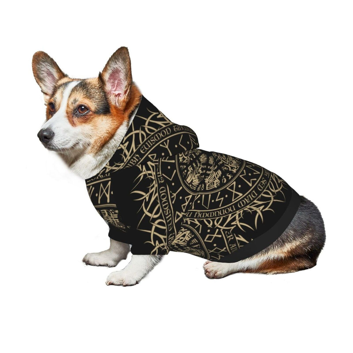 Dog Hoodie Soft and Warm Dog Hoodie Sweater Cool Norse Viking Vegvisir Runic Compass Dog Winter Coat Cold Weather Clothes for XS-XXL
