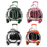 Fukursul Cat Carrier with Silent Wheels Telescopic Handle, Pet Trolley Backpack,Pet Carrier for Cat, Pet Strollers for Small Dogs, Portable Cats Dogs Travel Backpack, Pet Rolling Carrier Black
