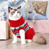 2 Packs Cat Christmas Sweater Pet Cute Knitwear Warm Winter Clothes for Kittys and Small Dogs (Medium)
