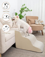 Aodisman Dog Stairs for Small Dogs,3 Step Dog Ramp for Couch and Bed,Pet Stairs with Non-Slip Bottom for Old Cats,Indoor Pet Steps,Comfort,Durable,15.4" H