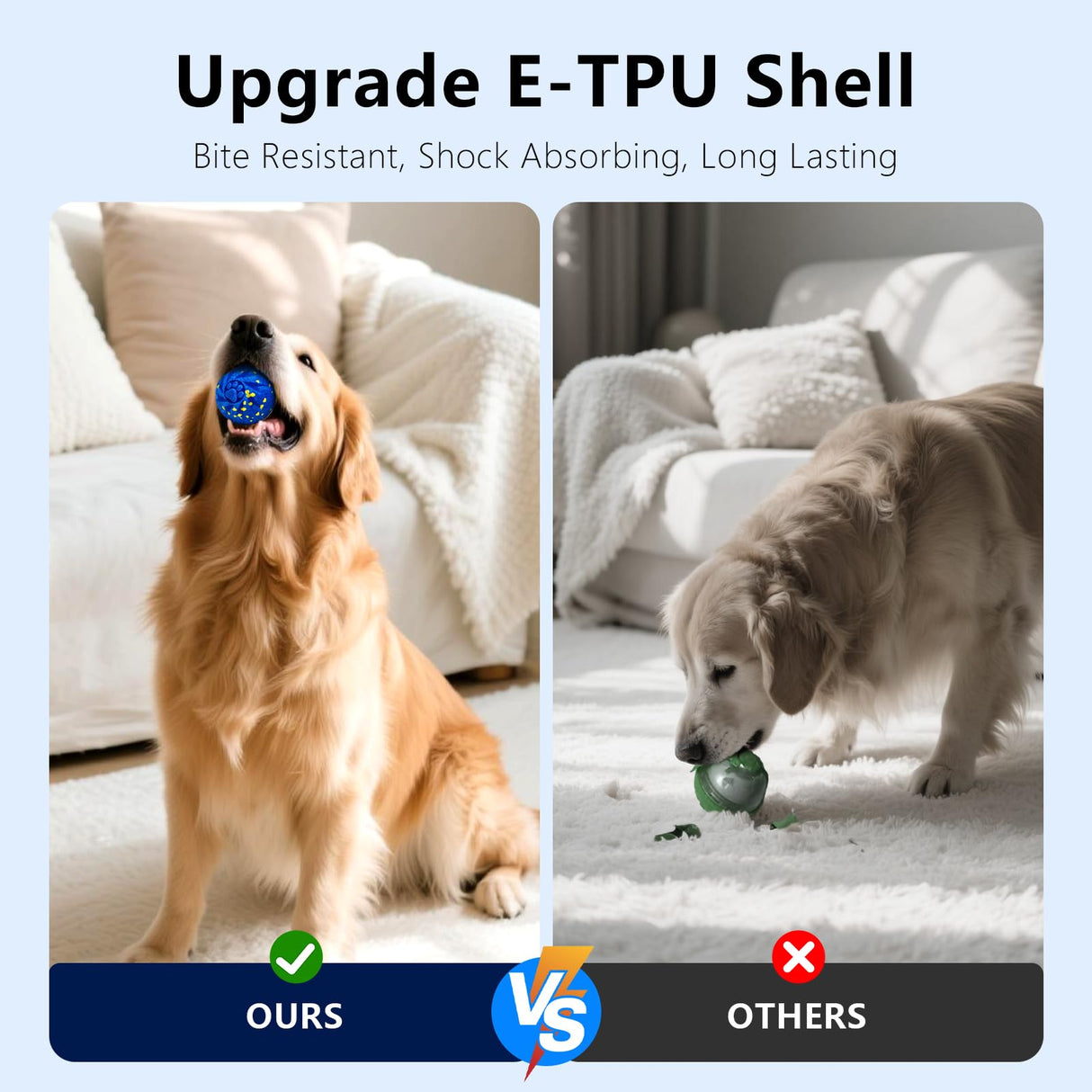 Zuykjeagle Interactive Dog Toy Ball, Smart Electric Ball - Automatic Bouncing Rolling Moving Jumping Vibrating - 3 Modes Water Resistant Balls for Medium Large Dogs - Chase Pet Toys to Keep Them Busy