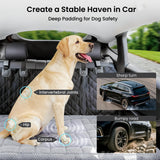 REEVAA Dog Bed Mat for Car Backseat [Extra-Thick & Chew-Resistant], Road Trip Bed to Fully Protect Dog's Safety, Fits Trucks/SUVs Back Seat Cover Extenders, Grey, 54x24x1.8 inch