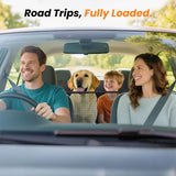 Roilpet Dog Car Seat Cover for Back Seat: Hard Bottom Back Seat Extender for Dogs - Durable Dog Hammock for Car Truck SUV - Waterproof Car Seat Protector for Dogs, Prevent Pet Falls, Easy to Install