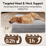 MEKIY Large Dog Bed - XL Orthopedic Egg-Crate Memory Foam Dog Beds with Removable Washable Cover, Waterproof Pet Beds with Non-Slip Bottom, Grey