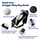 Adjustable Fluffy Bearded Dragon Sling Carrier Bag, Reptile Carrier with Leash Harness Lizard Cage Accessories for Small Animal, Ferrets, Squirrel, Hamsters,Parrot (Black)