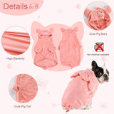 NACOCO Halloween Pig Dog Costume - Pet Christmas New Year Hoodie Warm Party Coat Outfit for Small and Medium Cat Dog Clothes(Pink Pig,M)