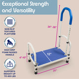 FlexiStep Medical Bed Step Stool with Handle for Adults - Heavy Duty Adjustable Bedroom Stepping Stool with Handrail - Wide, High Grip Base for Seniors - Elderly Mobility Accessories for High Beds